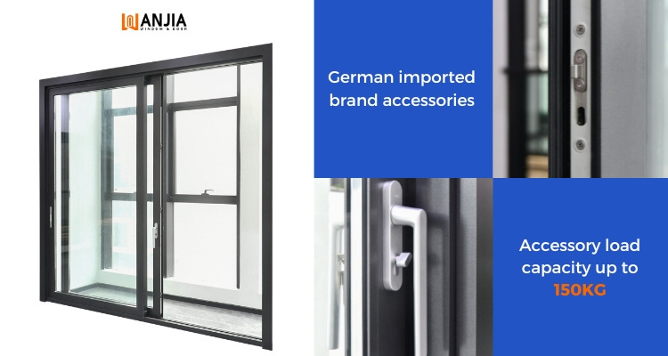 WANJIA Fast Shipping Double Glazed Doors Patio Exterior Sliding Aluminium Doors Sliding Patio Doors