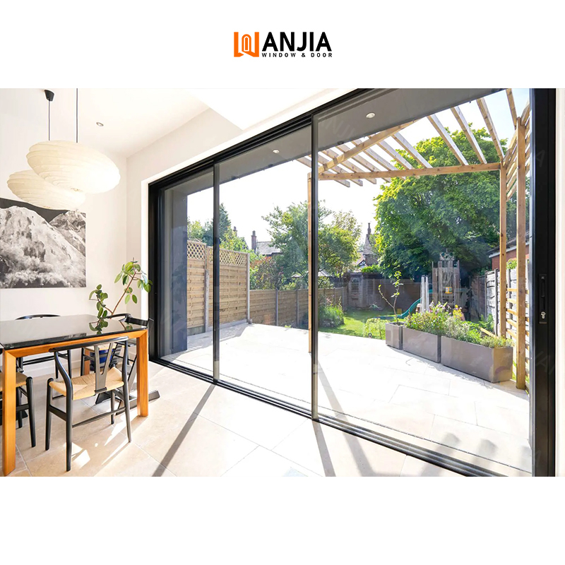 WANJIA Fast Shipping Double Glazed Doors Patio Exterior Sliding Aluminium Doors Sliding Patio Doors