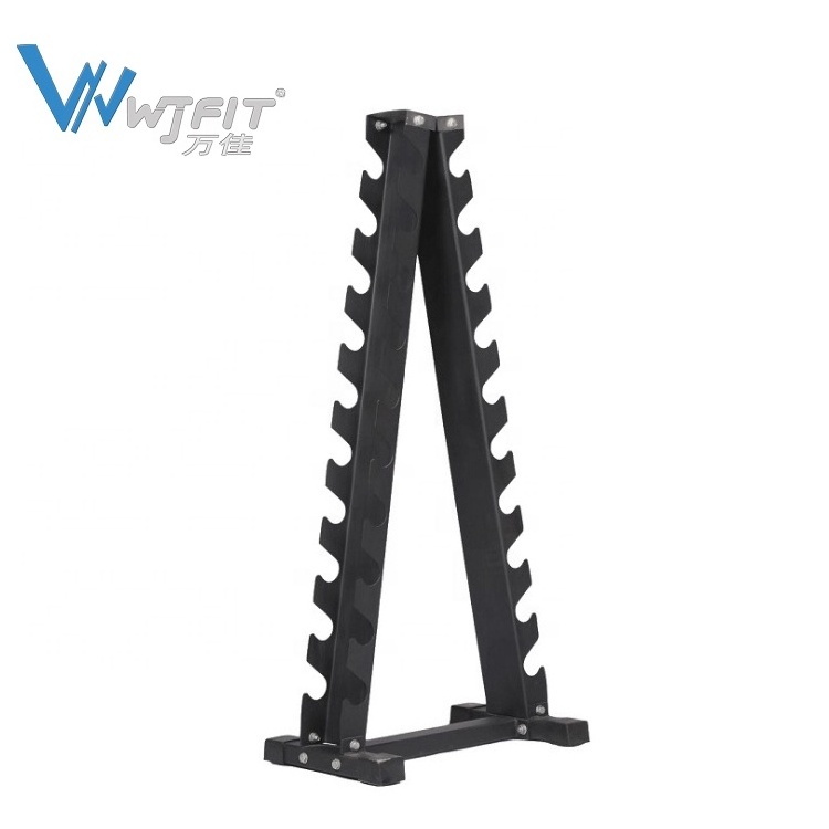 Gym Equipment Storage Rack A-Frame Dumbbell Rack Commercial Gym Equipment Fitness Dumbbell Set 10 Pairs Dumbbell Rack