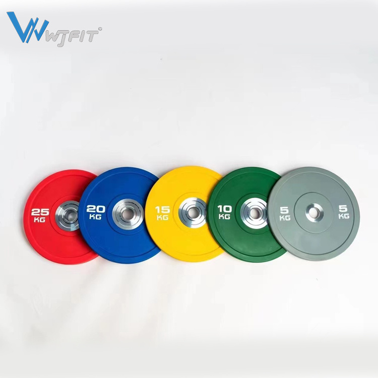 Gym 5kg 10kg 15kg 20kg 25kg de pesas para musculacion Weight Discos Barbell Color Competition Bumper Weight Plates Set