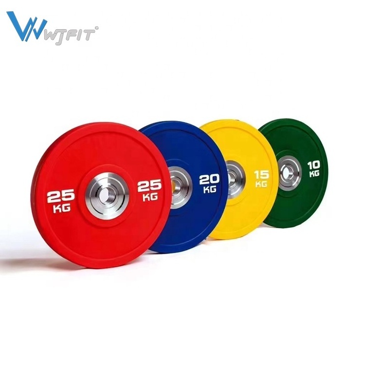 Gym 5kg 10kg 15kg 20kg 25kg de pesas para musculacion Weight Discos Barbell Color Competition Bumper Weight Plates Set