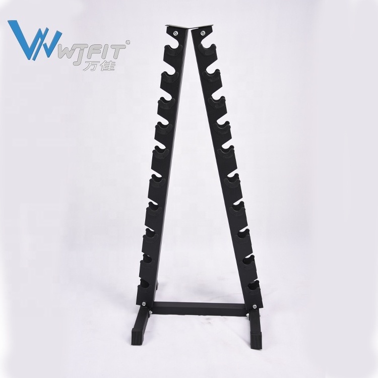 Gym Equipment Storage Rack A-Frame Dumbbell Rack Commercial Gym Equipment Fitness Dumbbell Set 10 Pairs Dumbbell Rack