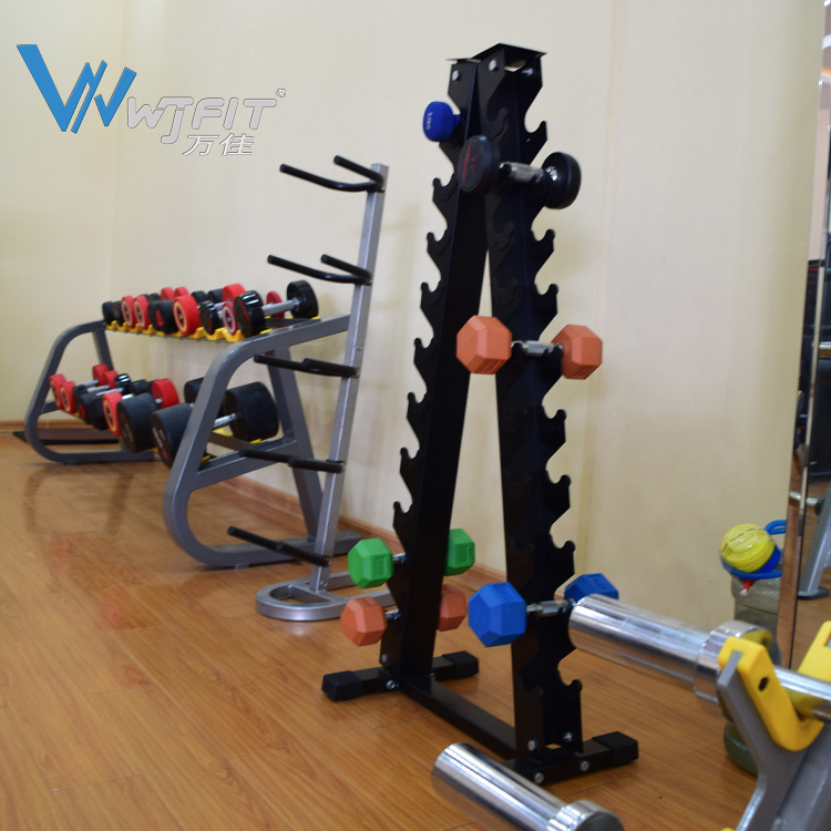 Gym Equipment Storage Rack A-Frame Dumbbell Rack Commercial Gym Equipment Fitness Dumbbell Set 10 Pairs Dumbbell Rack