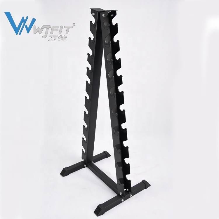 Gym Equipment Storage Rack A-Frame Dumbbell Rack Commercial Gym Equipment Fitness Dumbbell Set 10 Pairs Dumbbell Rack