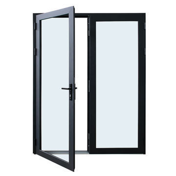 HISENG aluminum modern double casement front entrance door aluminium glass bathroom swing doors