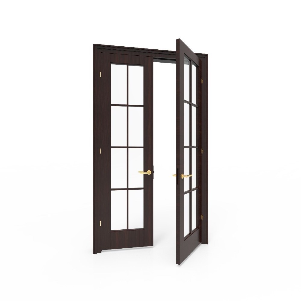 HISENG aluminum modern double casement front entrance door aluminium glass bathroom swing doors