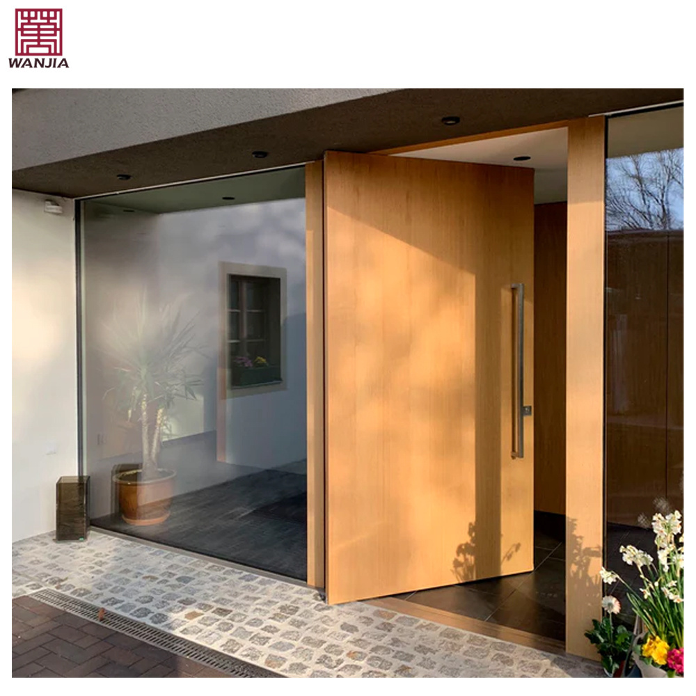 ODM OEM Modern Villa Design Home Main Exterior Security Solid Wood Pivot Entry Doors