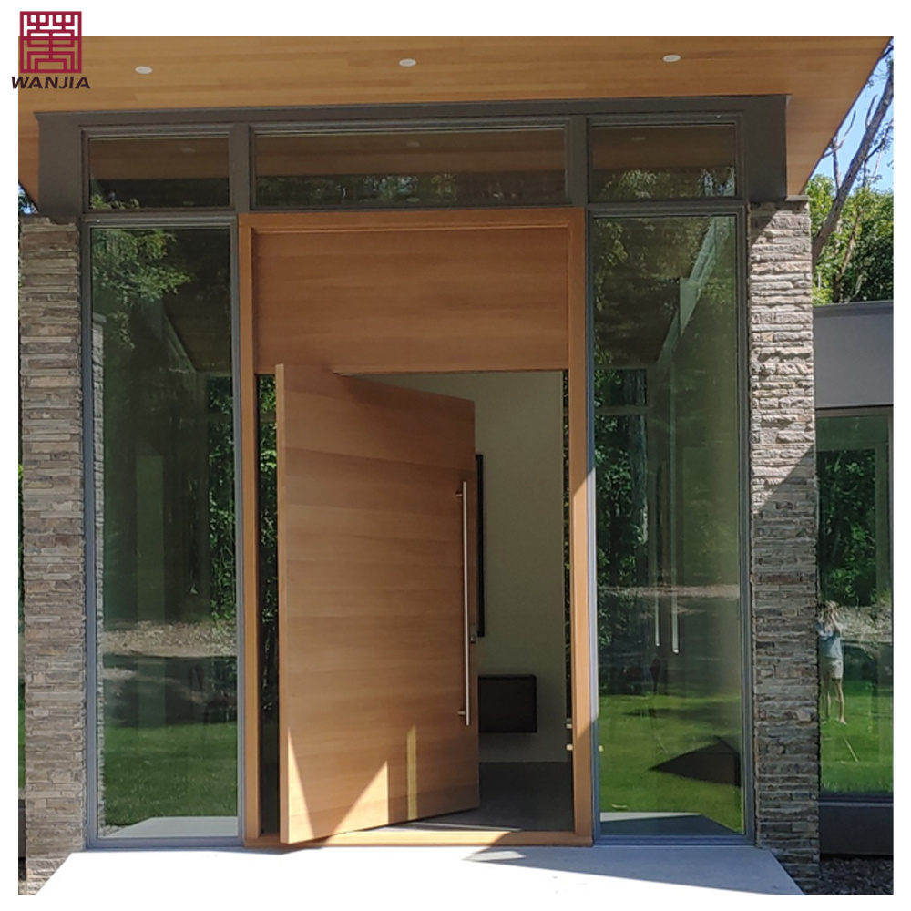 ODM OEM Modern Villa Design Home Main Exterior Security Solid Wood Pivot Entry Doors