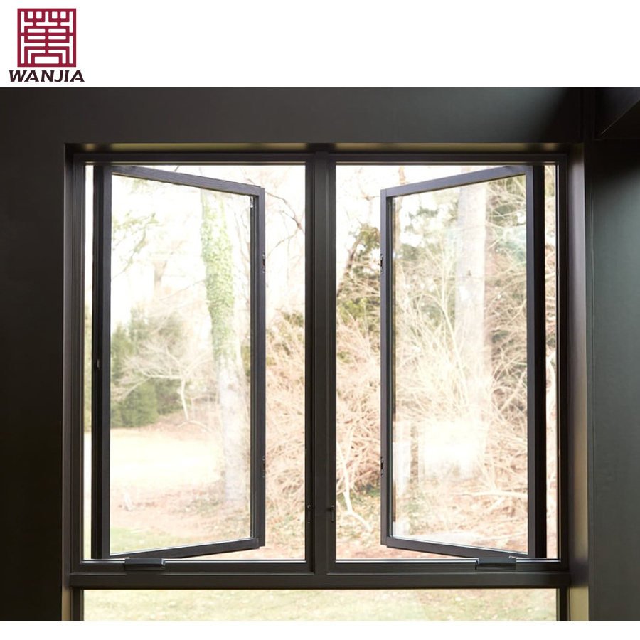 Hiseng modern design aluminium windows thermal break casement window