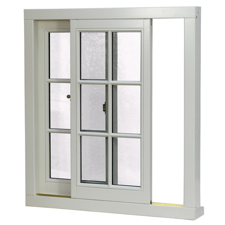 Hiseng European upvc interior design two track PVC sliding window