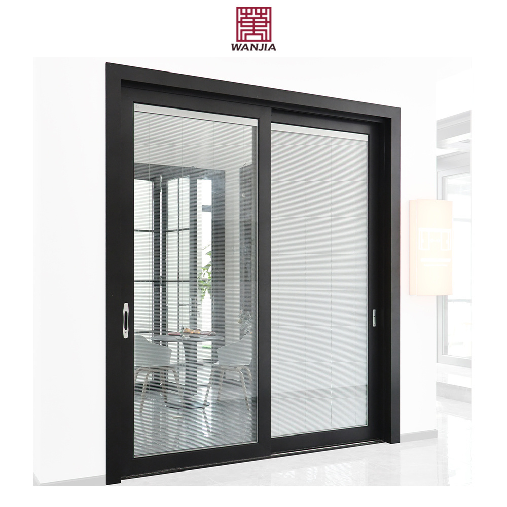 Modern Design Aluminum Indoor Lift Heavy Duty Smart Sliding Door Built-in Louvers Sliding Door