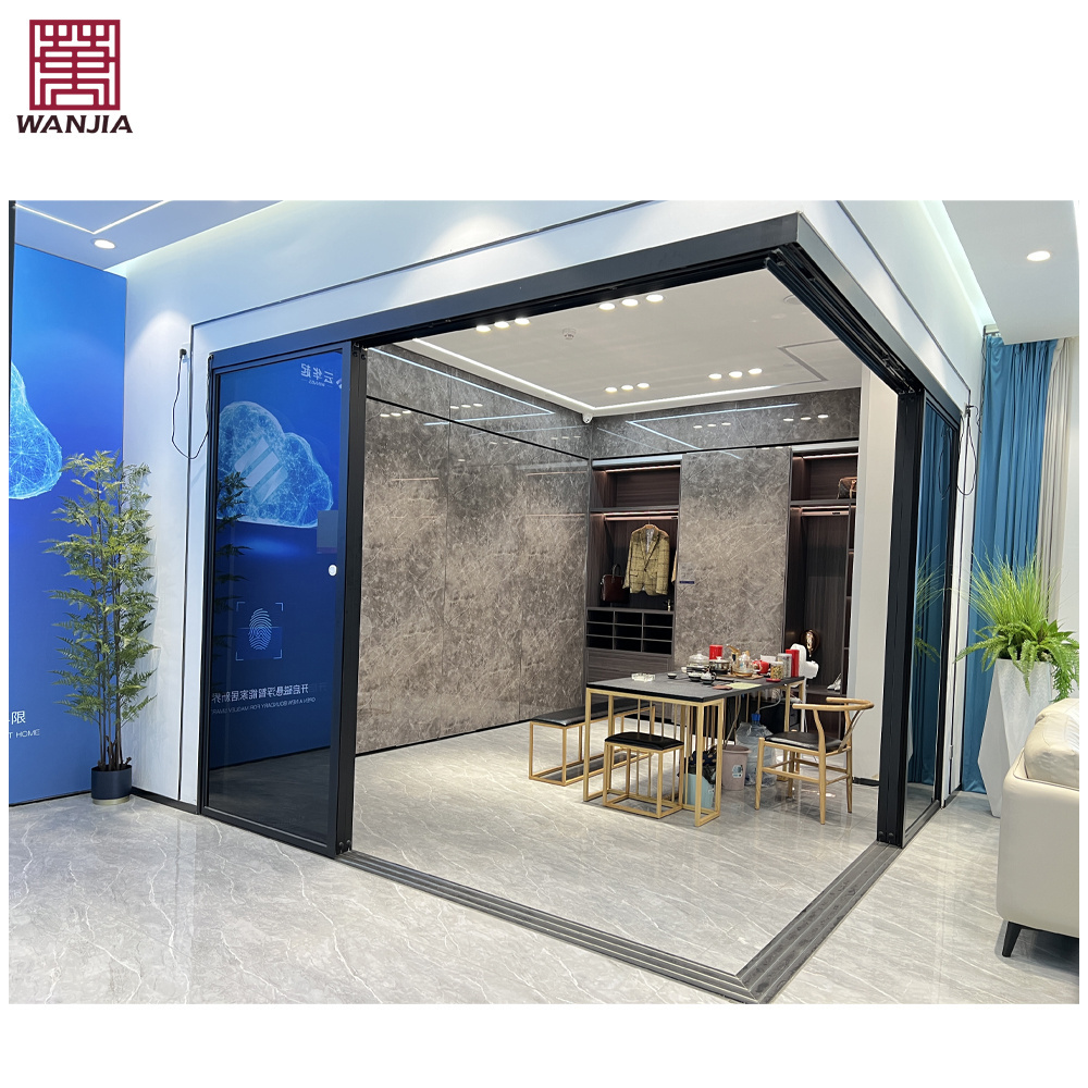 WANJIA Office Intelligent Electric Sliding Door Automatic Corner Sliding Glass Doors