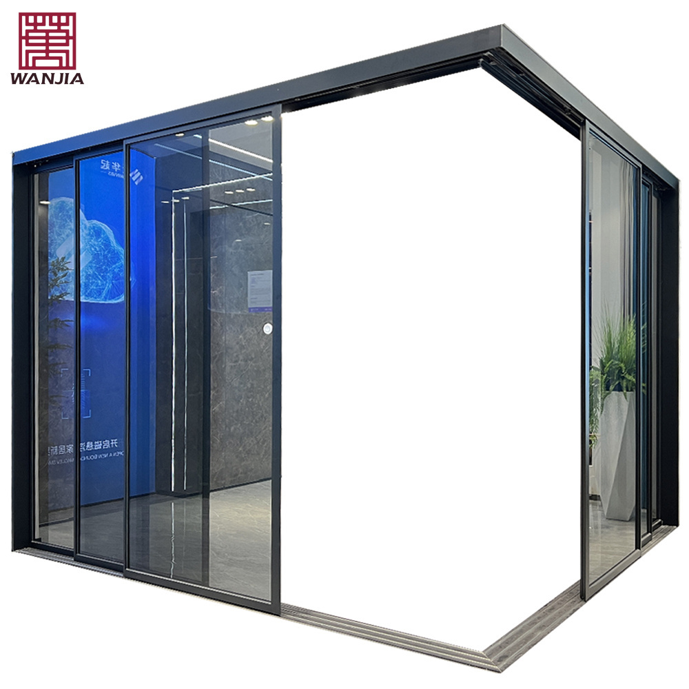 WANJIA Office Intelligent Electric Sliding Door Automatic Corner Sliding Glass Doors