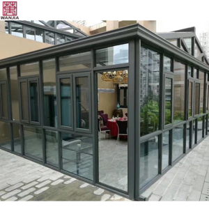 HISENG aluminum frame soundproof glass windows free standing sunroom