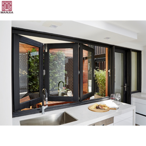 Aluminium tempered glass bifolding windows horizontal folding local window aluminium bifold window