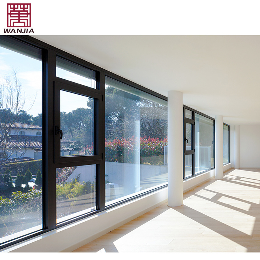 Hiseng modern design aluminium windows thermal break casement window