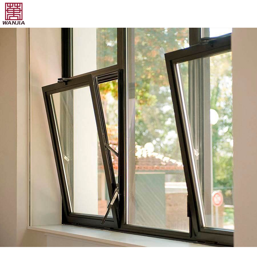 Hurricane impact soundproof tilt and turn window insulation tempered glass aluminum casement windows