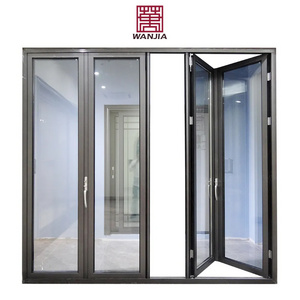 WANJIA contemporary hotel house sound insulation bifold door aluminum bi folding door