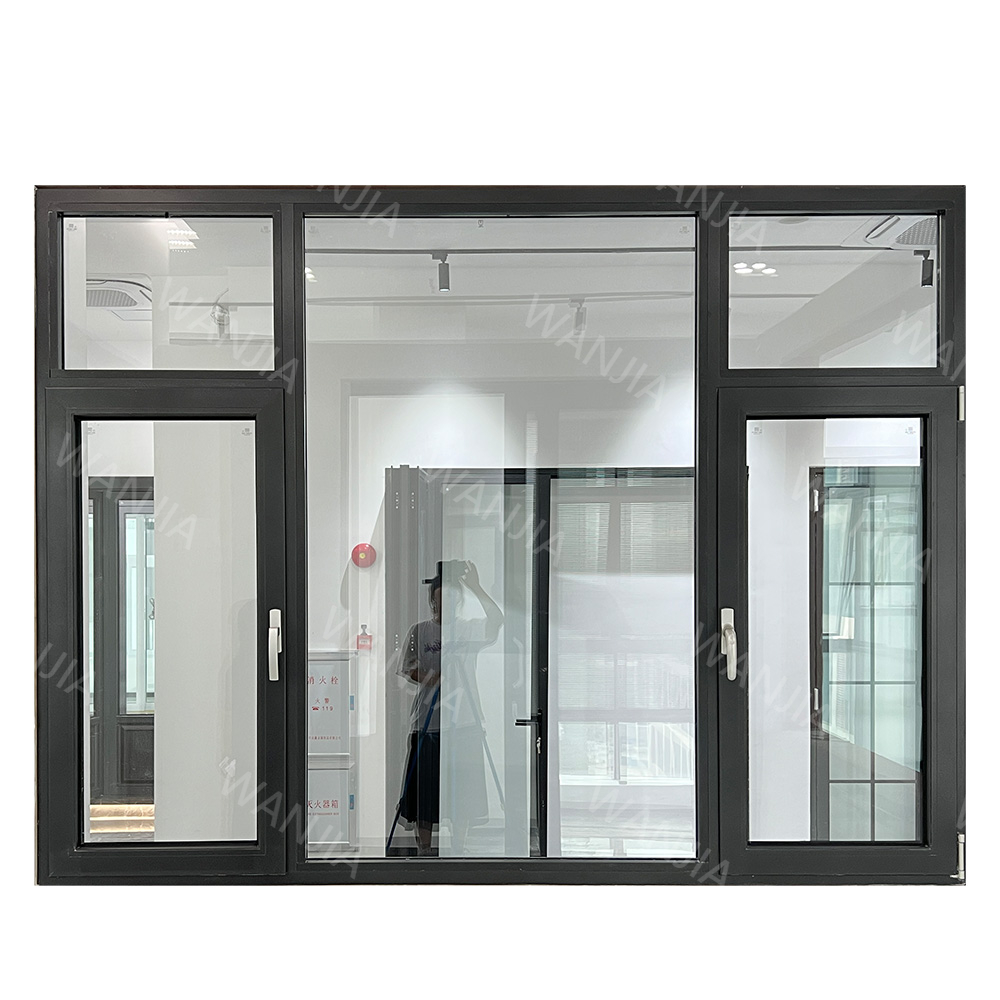 Hurricane impact soundproof tilt and turn window insulation tempered glass aluminum casement windows