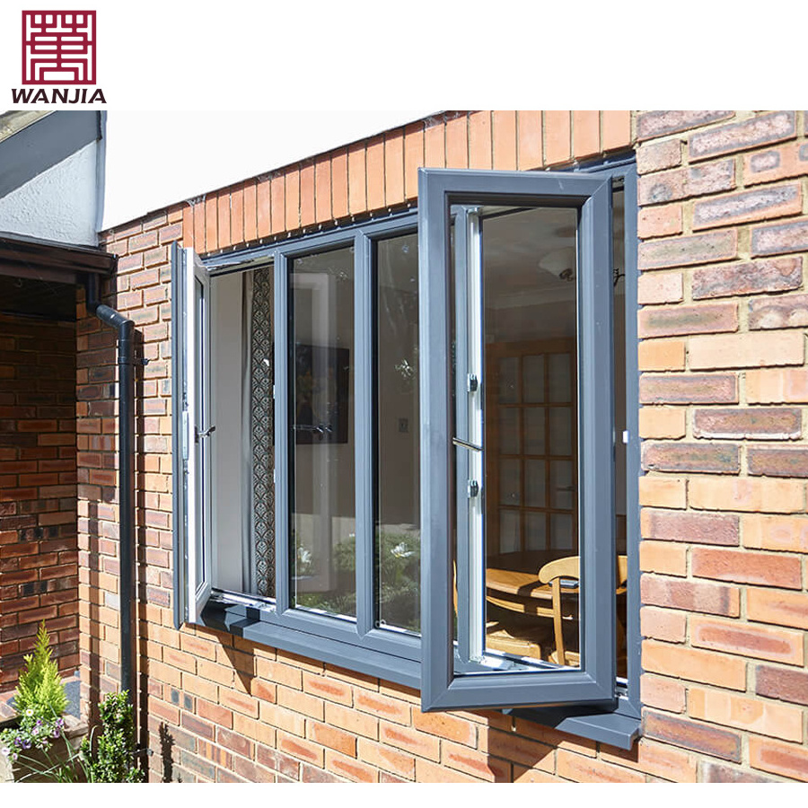 Hiseng modern design aluminium windows thermal break casement window