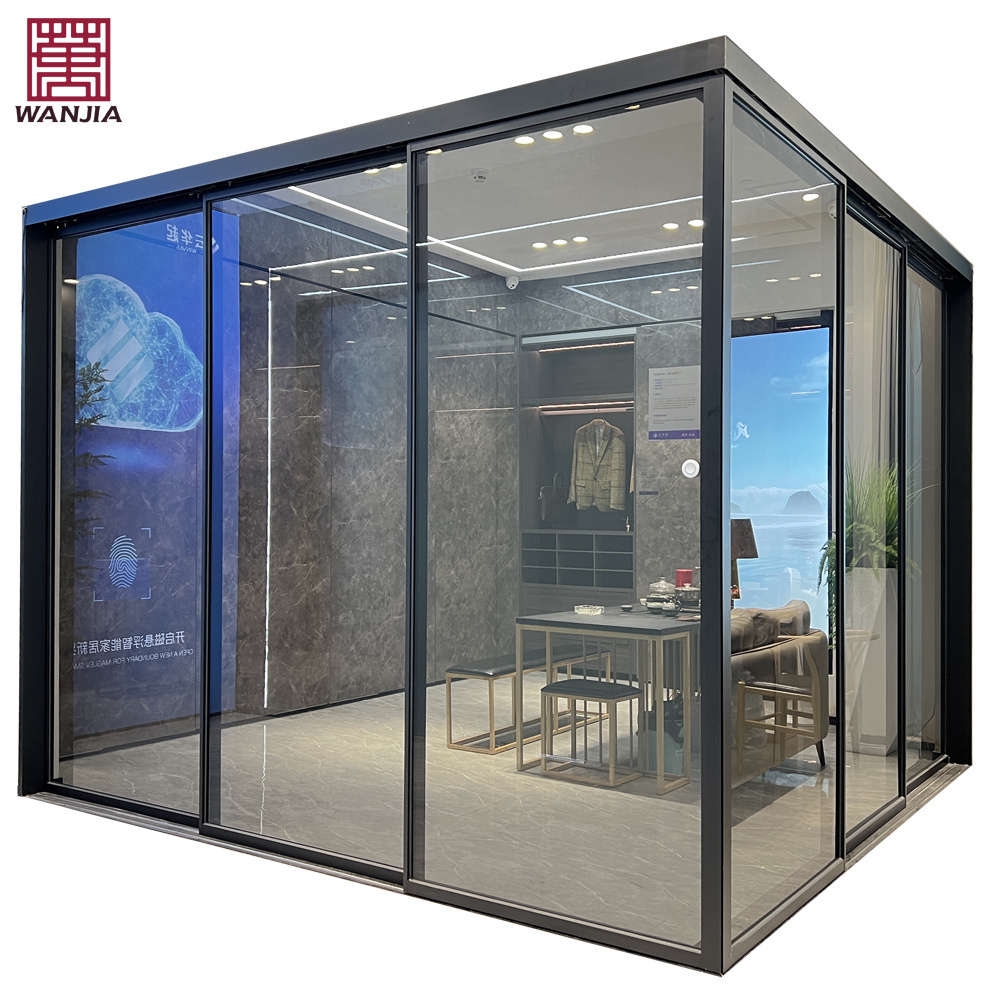 WANJIA Office Intelligent Electric Sliding Door Automatic Corner Sliding Glass Doors