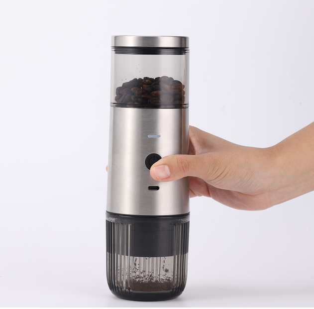 2024 factory new design USB rechargeable mini electric coffee grinder in 7 star S/S burr