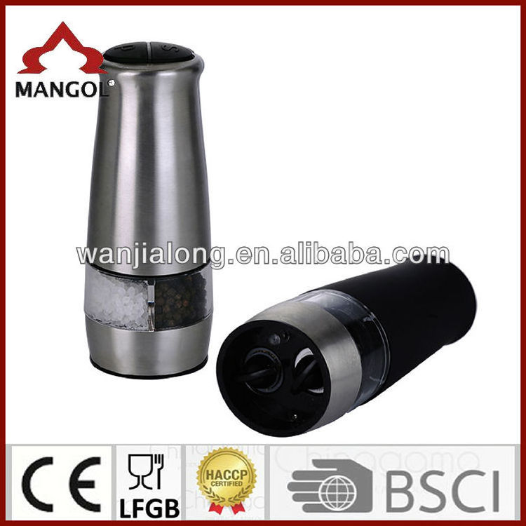 electric pepper and salt grinder set automatic electric salt black pepper grinder mill