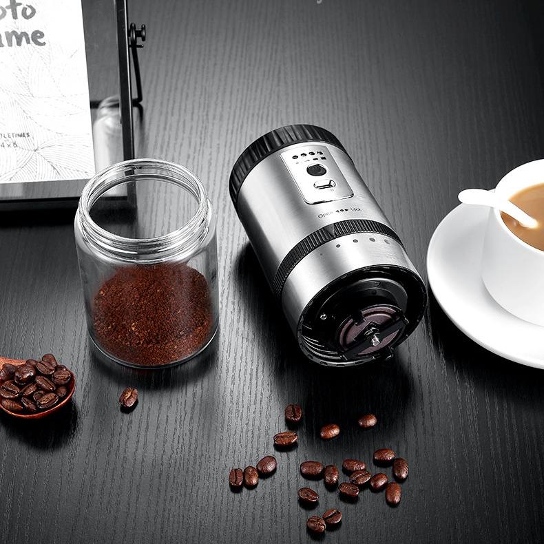 hot selling electric coffee grinder commercial coffee mill with glass jar USB rechargeable Kitchenware gadget 2020