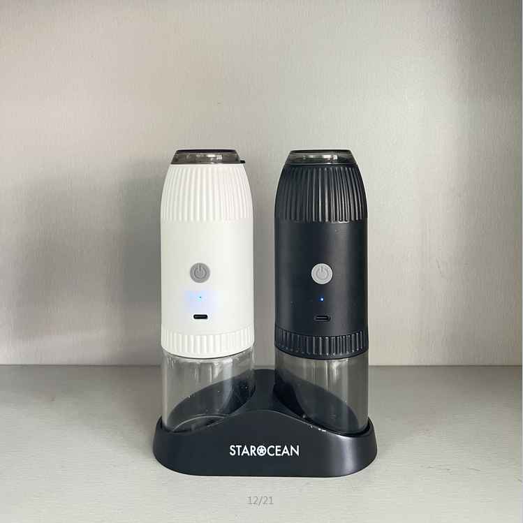 2023 USB rechargeable gravity electric salt and pepper grinder set