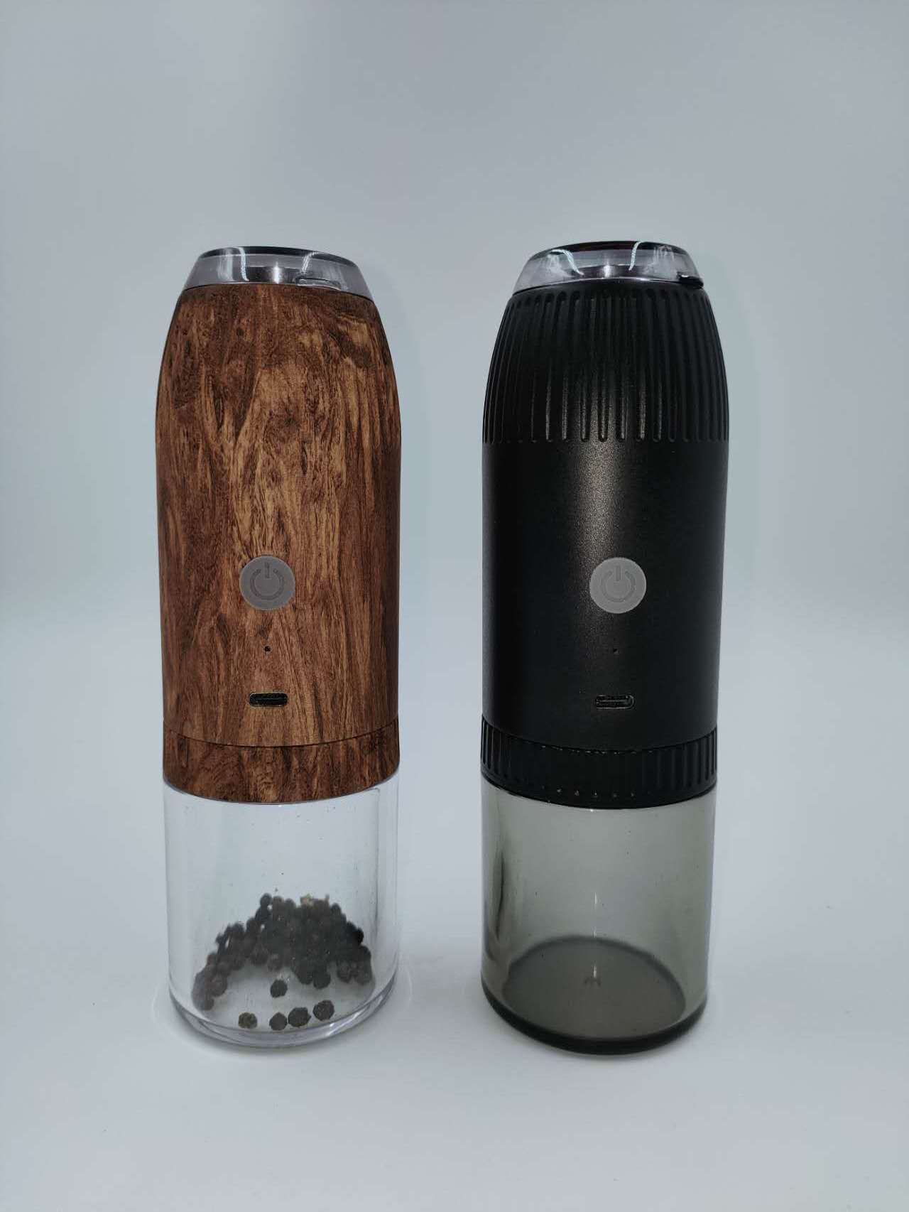 USB rechargeable Factory New Design Gravity Automatic salt pepper grinder with lighting