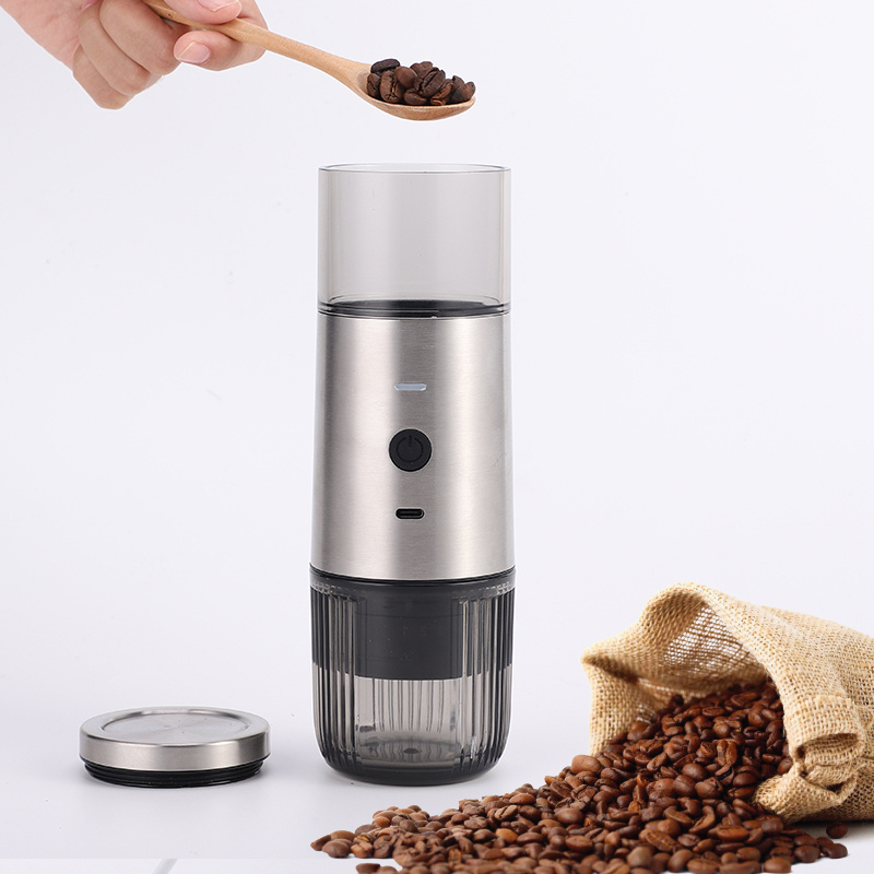 2024 factory new design USB rechargeable mini electric coffee grinder in 7 star S/S burr