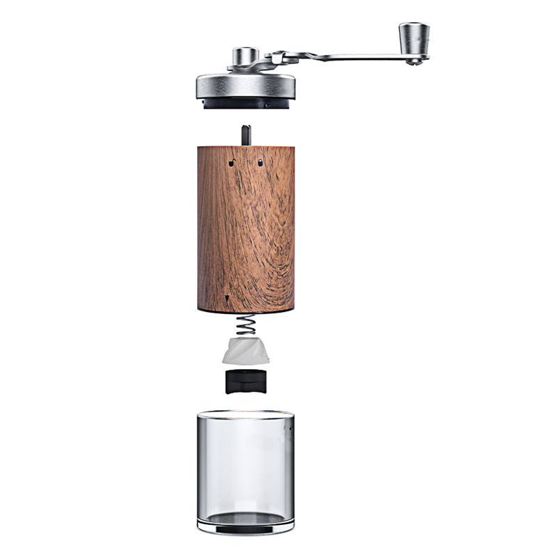 Manual Coffee Grinder,Wood Grain Hand Coffee Grinder with Adjustable Conical Ceramic Burr