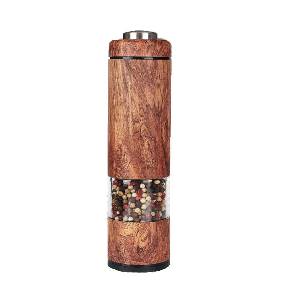 ceramic burr salt and pepper mill set stainless steel housing pepper grinder electric battery operated pepper grinder