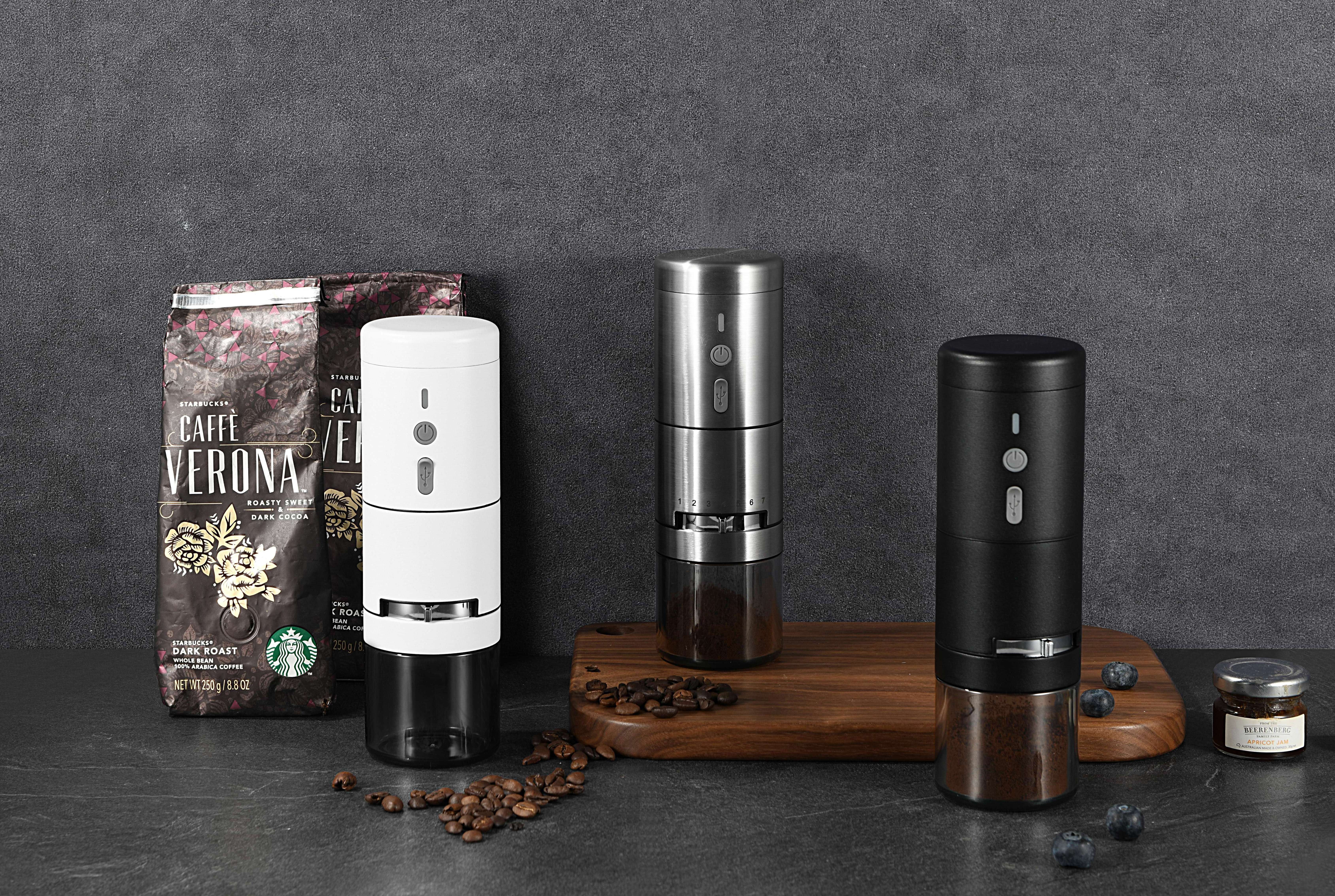 Portable Electric Burr Coffee Grinder,S/S burr,rechargeable Stainless Conical Burr Grinders with 7 gear Grind Settings