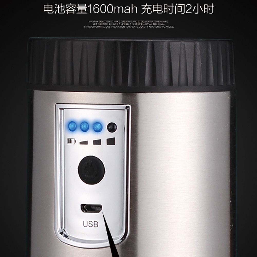 Hot Selling USB Commercial Electric Coffee Mill Coffee Bean Grinder Customized Cup Steel Ceramic Stainless Logo Power