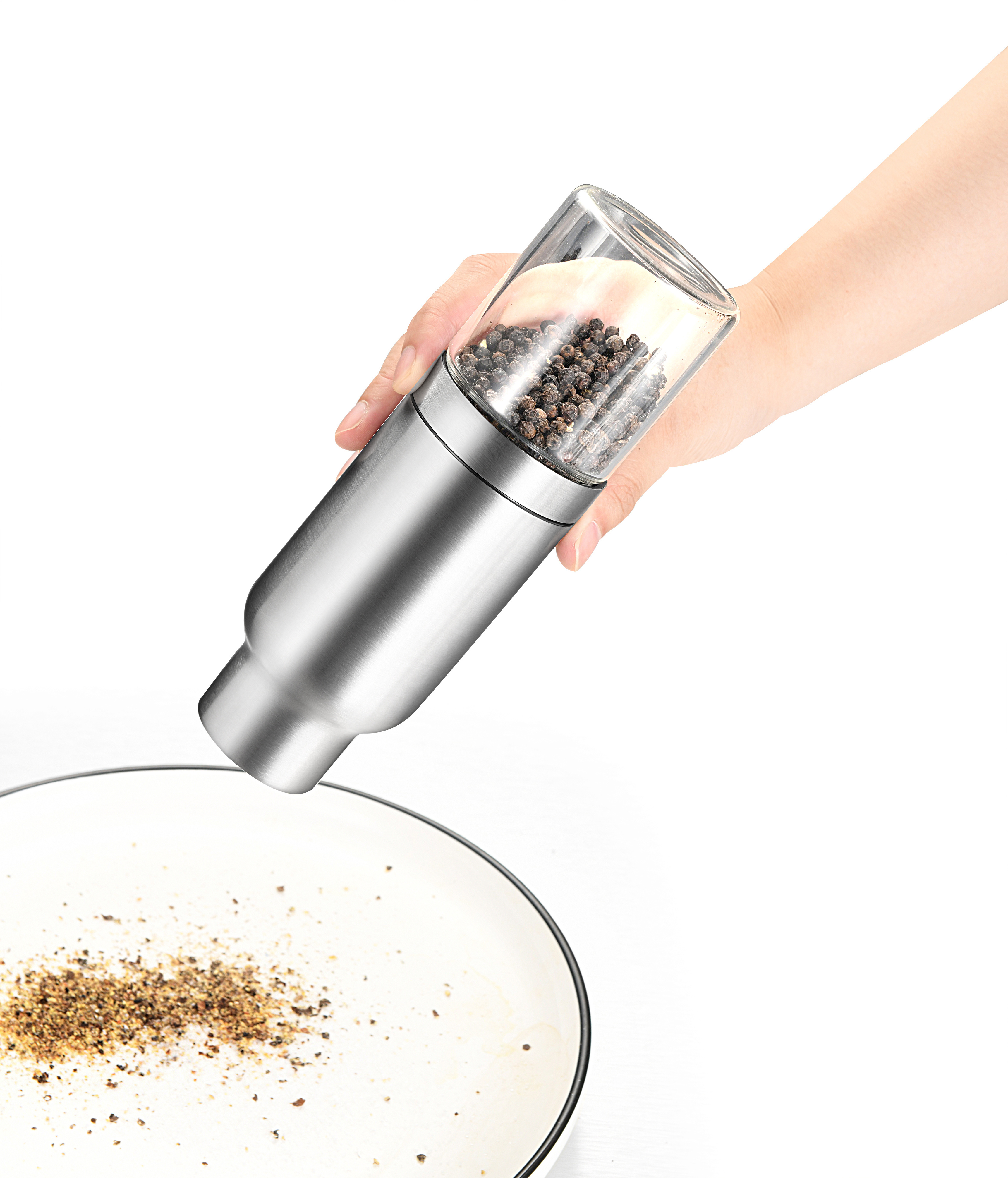 Automatic electric salt pepper grinder mill glass jar OEM/ODM Gravity Electric Pepper Salt  Mill