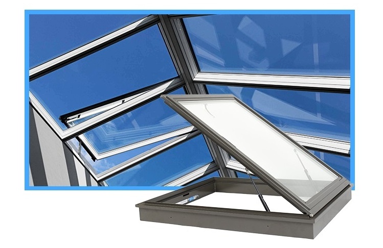 AS 2047 Hurricane Impact Aluminium Tempered Glass Awning Roof Windows Electric Skylight Window