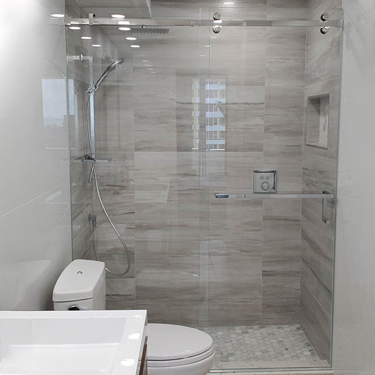 WANJIA Simple bathroom shower enclosure tempered glass shower cabin door folding shower doors