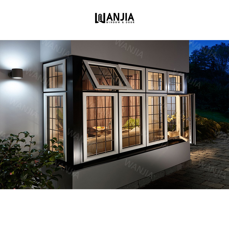 New Arrival Energy Efficient Aluminum Framed Casement Windows Awning Low-E Glass Aluminum Casement Windows