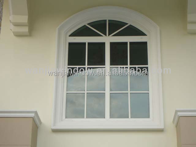 foshan factory cheap price grill design PVC sliding arch window