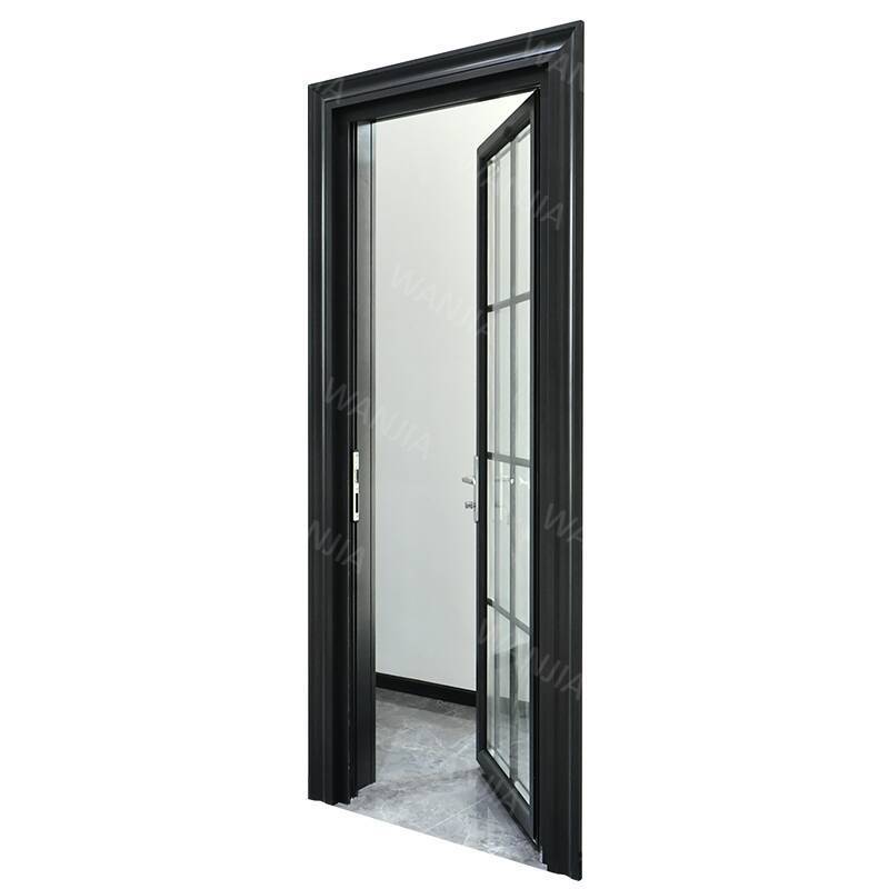 Apartment house modern design bedroom bathroom interior double glazed aluminum door grille casement door french door