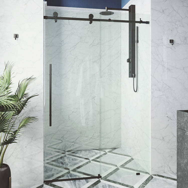 WANJIA Simple bathroom shower enclosure tempered glass shower cabin door folding shower doors