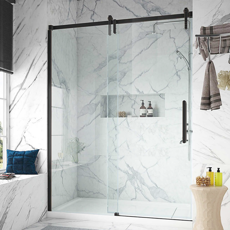 WANJIA Simple bathroom shower enclosure tempered glass shower cabin door folding shower doors