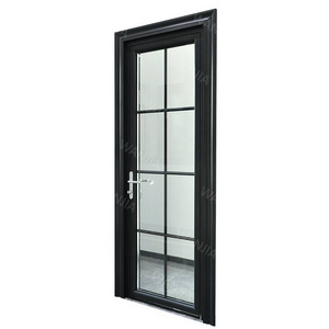 Apartment house modern design bedroom bathroom interior double glazed aluminum door grille casement door french door