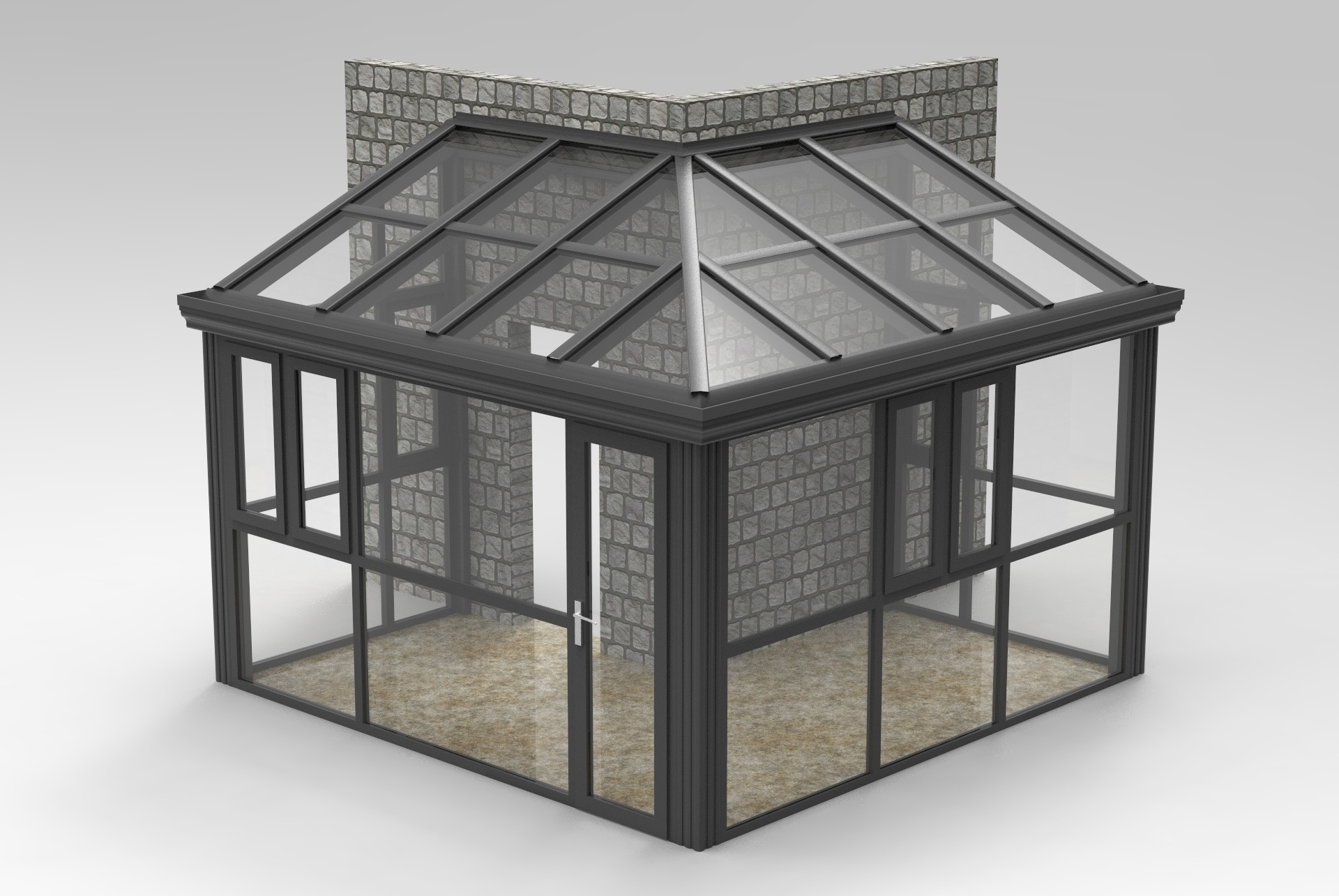 WANJIA outdoor glass sunroom veranda aluminum sun room