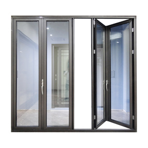 WANJIA Sound proof tempered glass exterior bifold door aluminium bifold patio doors