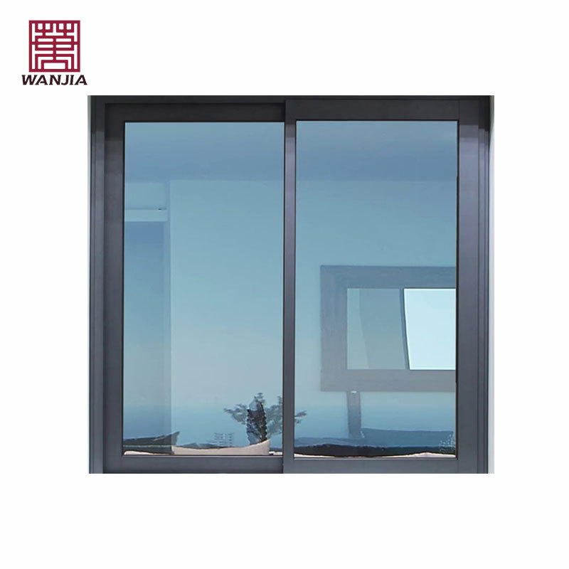 WANJIA Soundproof Horizontal Oem Odm Aluminum Sliding Window Customized Low-E Glass Double Windows