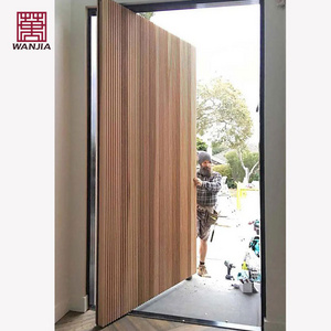 WANJIA Customized Pivot Solid Wooden Door High-End Latest Main Gate Wood Plastic Composite Door