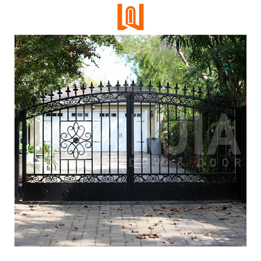 WANJIA custom grill design courtyard driveway security iron gate safety artistic iron gate