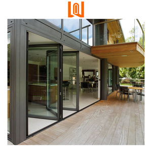 WANJIA manufacturer custom glass doors aluminum large bi fold doors partition folding doors